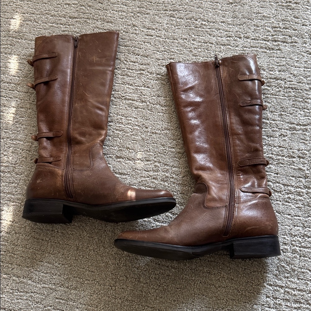 Leather Riding Boots / Size 9M - Picture 2 of 8